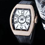Franck Muller V45 SC DT series Rose gold steel case with White diamonds Diameter 42mm watch